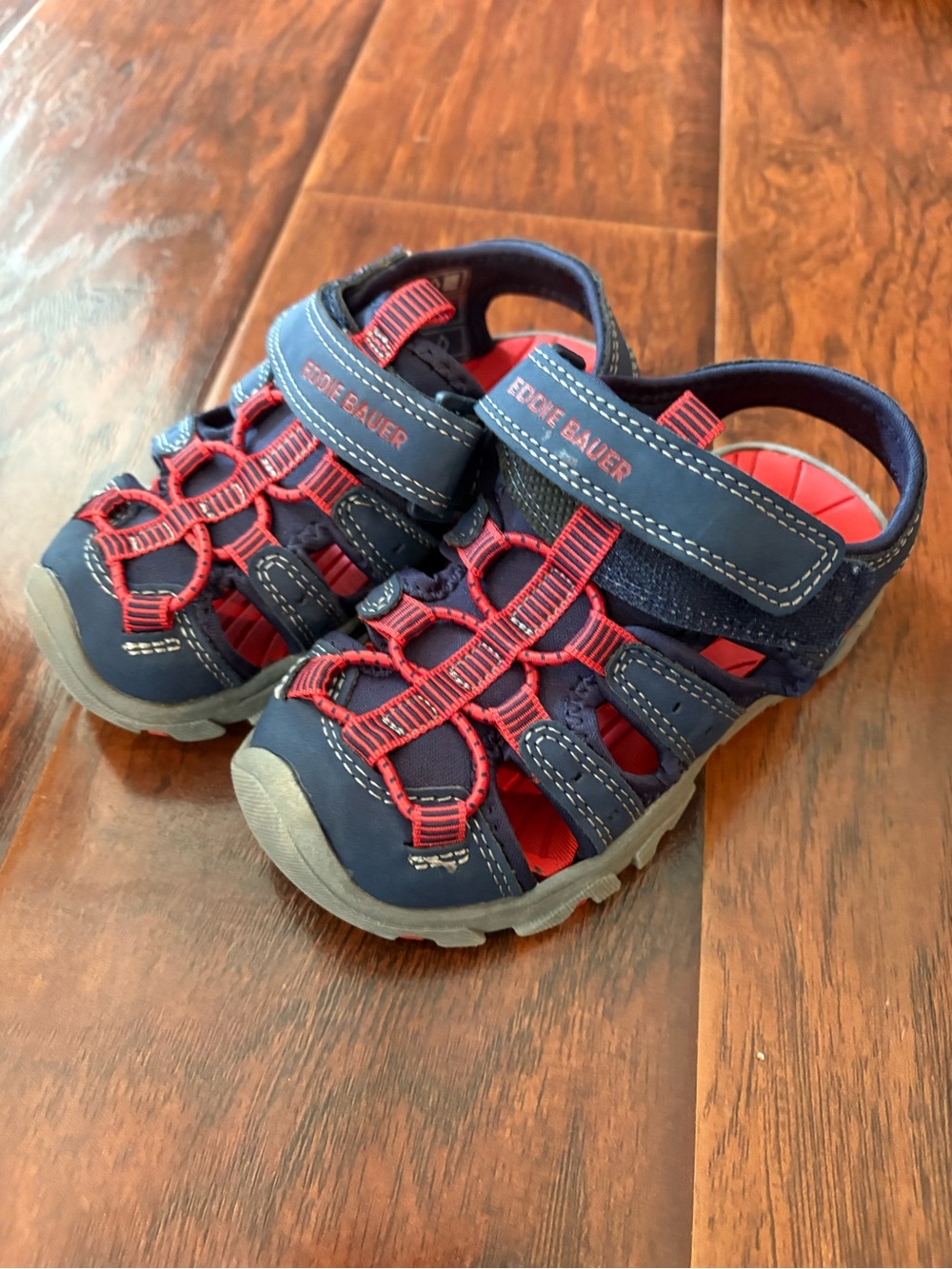 Eddie Bauer Navy and Red Closed-Toe Kids Sandals